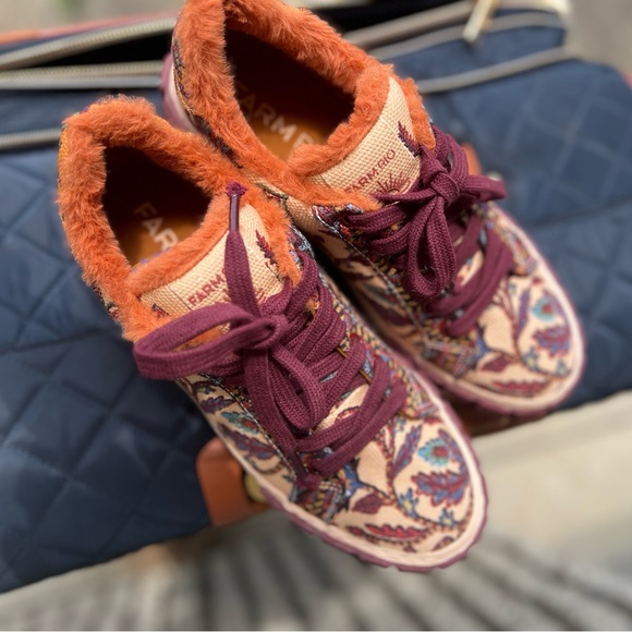 FARM RIO Beige Sunset Floral Tapestry Flatform Sneakers, Boho - Picture 10 of 15